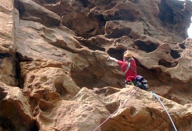 In der Headwall der Punta benötigt man nur den 6ten Bierhenkelgrad