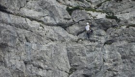 Schlüsselstelle der zweiten Seillänge