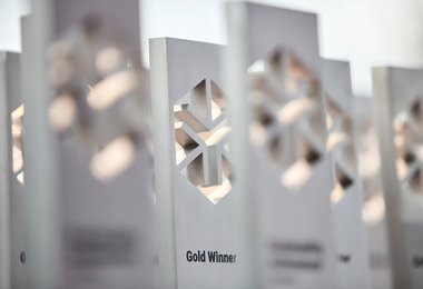 Der ISPO Award leuchtet für den Corsa Race Pickel in Gold.