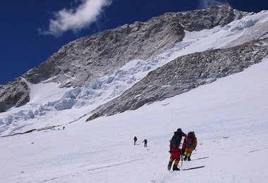 Querung vom Makalu La zur Querung durch das Serac-Band