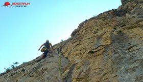 die sehr interessante dritte Länge einer markanten Rampe entlang