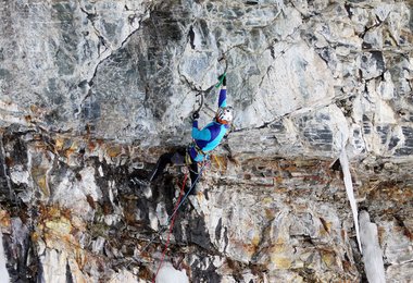 Mirek Mateje in der M11 Seillänge (3te Seillänge).