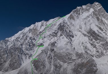 Die Rupal Flanke mit der Schell Route und den Lagern 1 bis 3 (c) The North Face