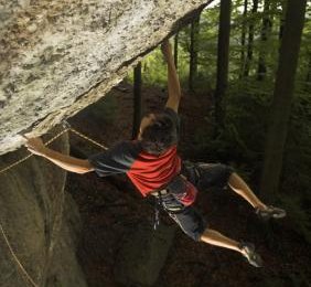 Kilian Fischhuber (AT) bei der 9ten Begehung. Foto: Hermann Erber