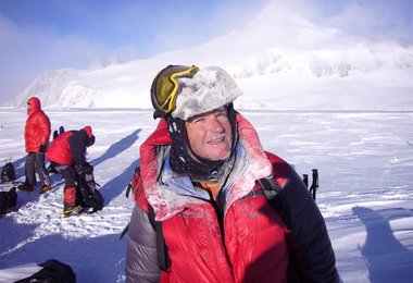 Walter Laserer nach einem harten Arbeitstag in der Antarktis