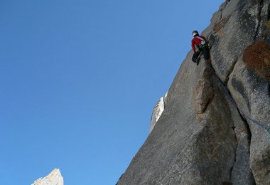Kletterei am K7W Pfeiler. Foto Archiv Prezelj