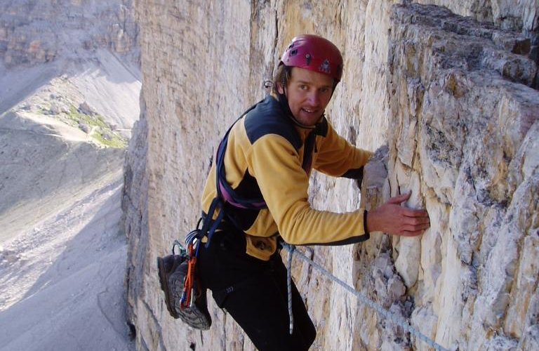 Andy in der Nordwand der Grossen Zinne (via Comici VII)