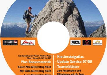 Die CD-ROM im Buch "Klettersteigführer Österreich"