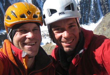 Albert Leichtfried und Benny Purner beim Ausstieg von Shark (Pitztal)