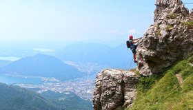 Der Einstieg der Ferrata de Franco Silvano