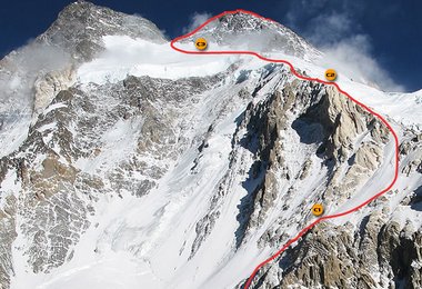 Broad Peak mit geplanter Route