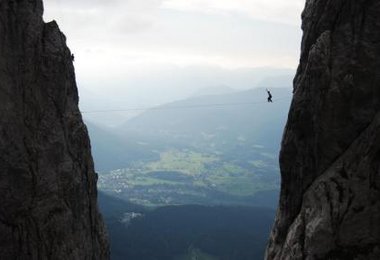 Die Highline über dem Trichter am Göll © Martin Hornberger
