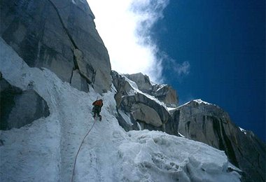 In einer der letzten Seillängen von "Ship of fools" auf dem Weg zum Gipfel des Shipton Spire