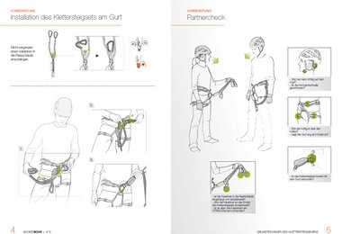 Auszug Petzl Access Book Nr. 3 - Grundtechniken des Klettersteiggehens © Petzl