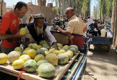 Ralf auf dem Sonntagsmarkt in Kashgar © National Geographic/Gerlinde Kaltenbrunner