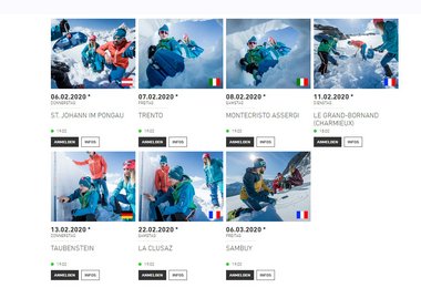 Die Standorte der Ortovox Safety Nights 2020 