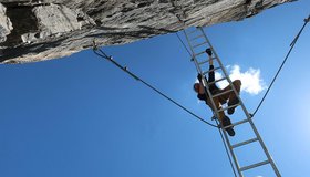 Der obere Teil der Großvenediger Leiter - Friedburg Klettersteig