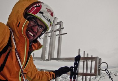 Hansjörg Auer auf dem Gipfel der Wilden Leck