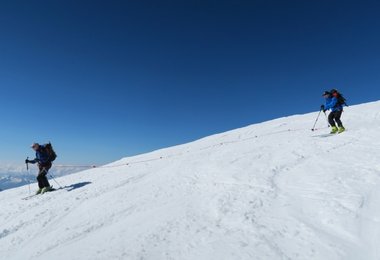 Beim Fahren am Seil muss man sich den anderen Gruppenmitgliedern anpassen - ist nicht ganz einfach.... 