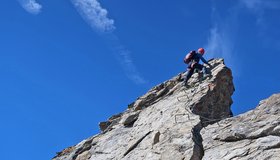 Der erste Grataufschwung des Südostgrates - Kristallwand Klettersteig