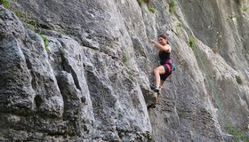 Beim Klettern im Val Lomasone