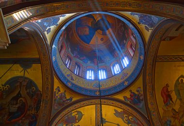 Die Kuppel in der Panagia Dexia Kirche.