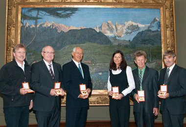 Die Gewinner 2010 (v. l.n.r.): Bruno Durrer, Andreas Schild, Christian Körner, Gerlinde Kaltenbrunner, Albert Precht und Emil Zopfi