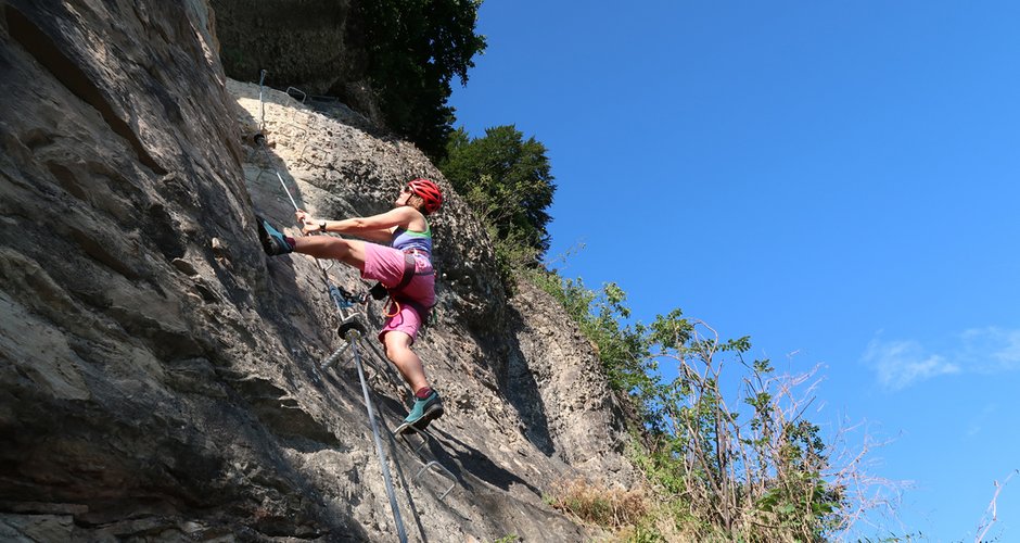 Die rechte Variante des Klettersteiges.