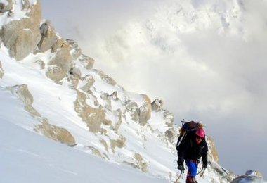 Hoch am Berg: Josef Lunger in der Gipfelflanke des Kahiltna Horn, 6136 m