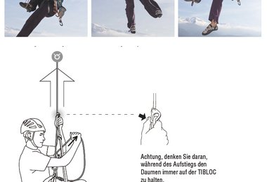 Selbstrettung: Klettern Sie nach einem Sturz an einem Überhang bis zum Sicherungspunkt