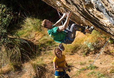 Jakob Schubert klettert in Margalef; Fotos: Rainer Eder www.rainereder.com
