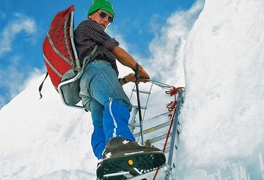 Bernd Kullmann in Jeans beim Aufstieg zum Mount Everest. | Foto: Archiv Bernd Kullmann