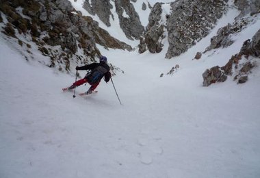 Abfahrt durch die Quellensteig Rinne