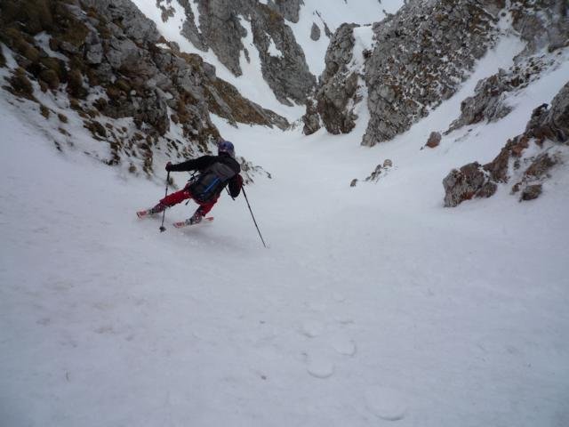 Abfahrt durch die Quellensteig Rinne