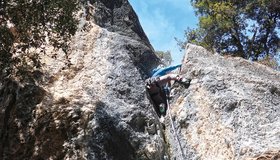 In der ersten Seillänge der 20 Anniversario - Parete San Paolo -Arco