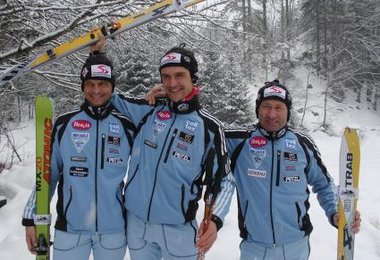 Team 1. Platz Laserzlauf 4 A: von links: Das siegreiche Trio Andreas KIENAST, Markus STOCK und Siegi HOCHENWARTER.
