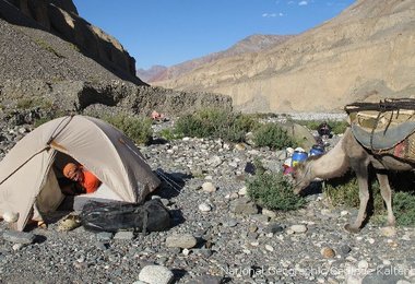 Lager Qinghongtan (3450 m) vor dem Aghil Pass © National Geographic/Gerlinde Kaltenbrunner
