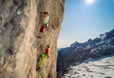 Daniel Gebel und Dörte Pietron in  der Route  "Hands Down" (c) Sivan Metz