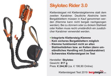 Klettersteigset Test 2019 - Skylotec Rider 3.0