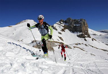 Der spätere Österreichische Meister Alex Lugger aus Maria Luggau/Kärnten wird verfolgt von Hans Wieland aus Tamsweg/Salzburg; Bild: Alfred Ruff