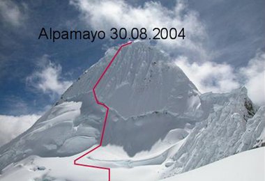 Alpamayo Aufstiegsroute am 30.08.04