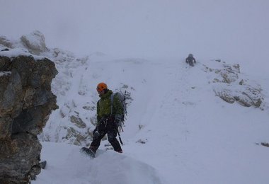 Daniel und David im Abstieg kurz nter Lager II