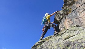 Schöne Kletterei am Südgrat an der HInteren Plattenspitze