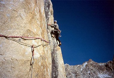 Die Schlüsselseillänge von "Winds of change" (7a+)