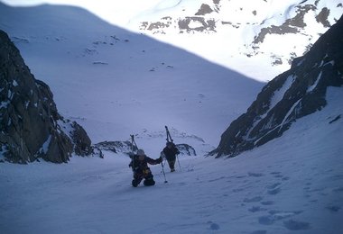Ivana und Bohuš in der mittleren Rinne des Scharecks