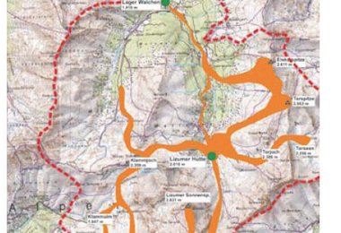 Karte Tourengebit Lizumer Hütte