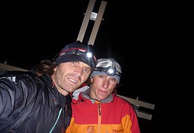 Thomas Huber und Peter Anzenberger am Gipfel der Westlichen Zinne, Foto: Arch. Huber