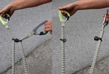 Mit dem Mr. Magnet verbundene Elastarme lassen sich problemlos (da magnetisch) lösen.