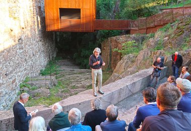 Reinhold Messner begrüßte die Gäste auf Schloss Sigmundskron bei Bozen