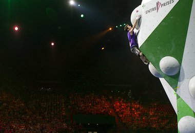 Kilian Fischhuber erfüllte sich im Boulderfinale der Herren seinen Traum von der erhofften zweiten WM-Medaille